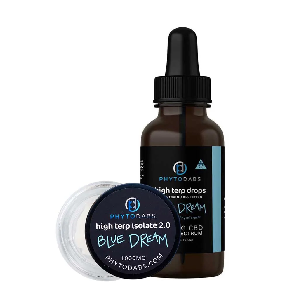 Drop ‘n’ Dab Bundle – Blue Dream – High Terp Isolate/Drops – Full Spectrum CBD