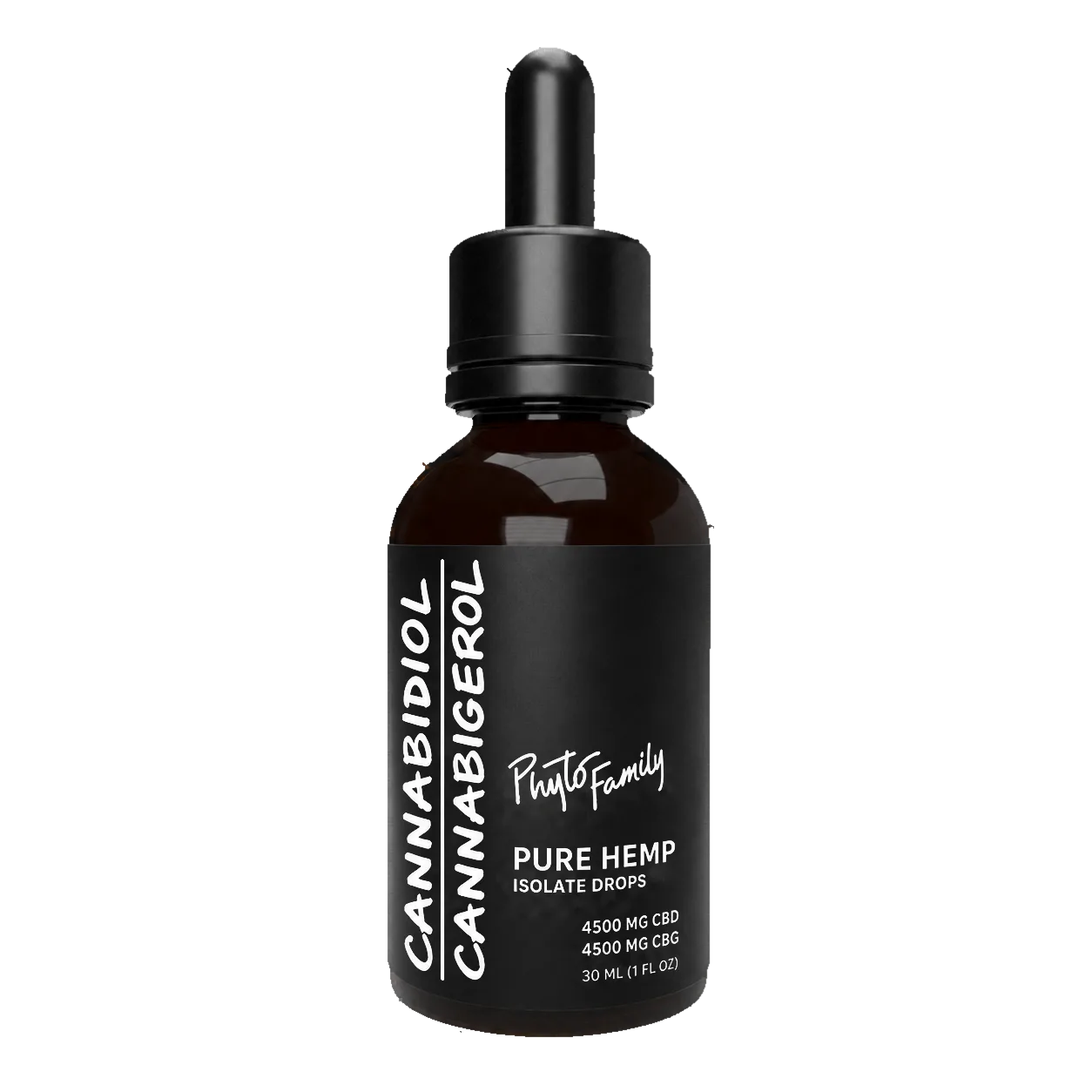 PhytoFamily Pure CBD and CBG Isolate Drops 4500mg each 30mL bottle