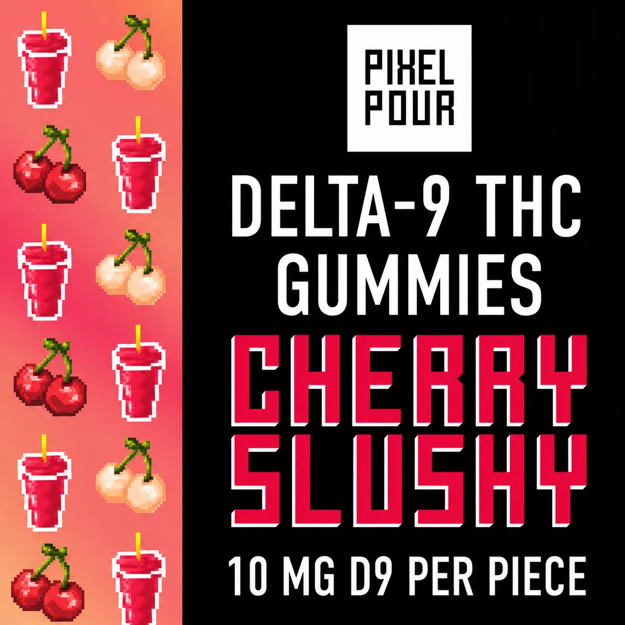 Pixel Pour Cherry Slushy 10mg Delta-9 THC gummy product image